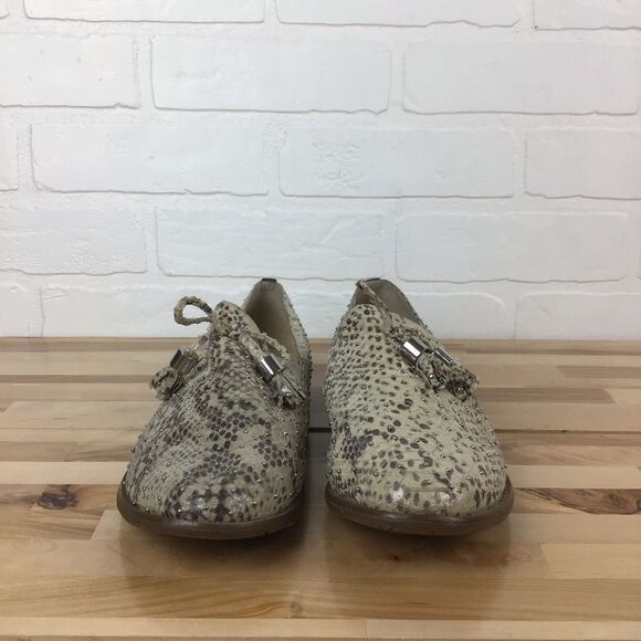 RUDSAK studded flats snake pattern shoes size 39 flats cream silver spikes - Picture 4 of 14